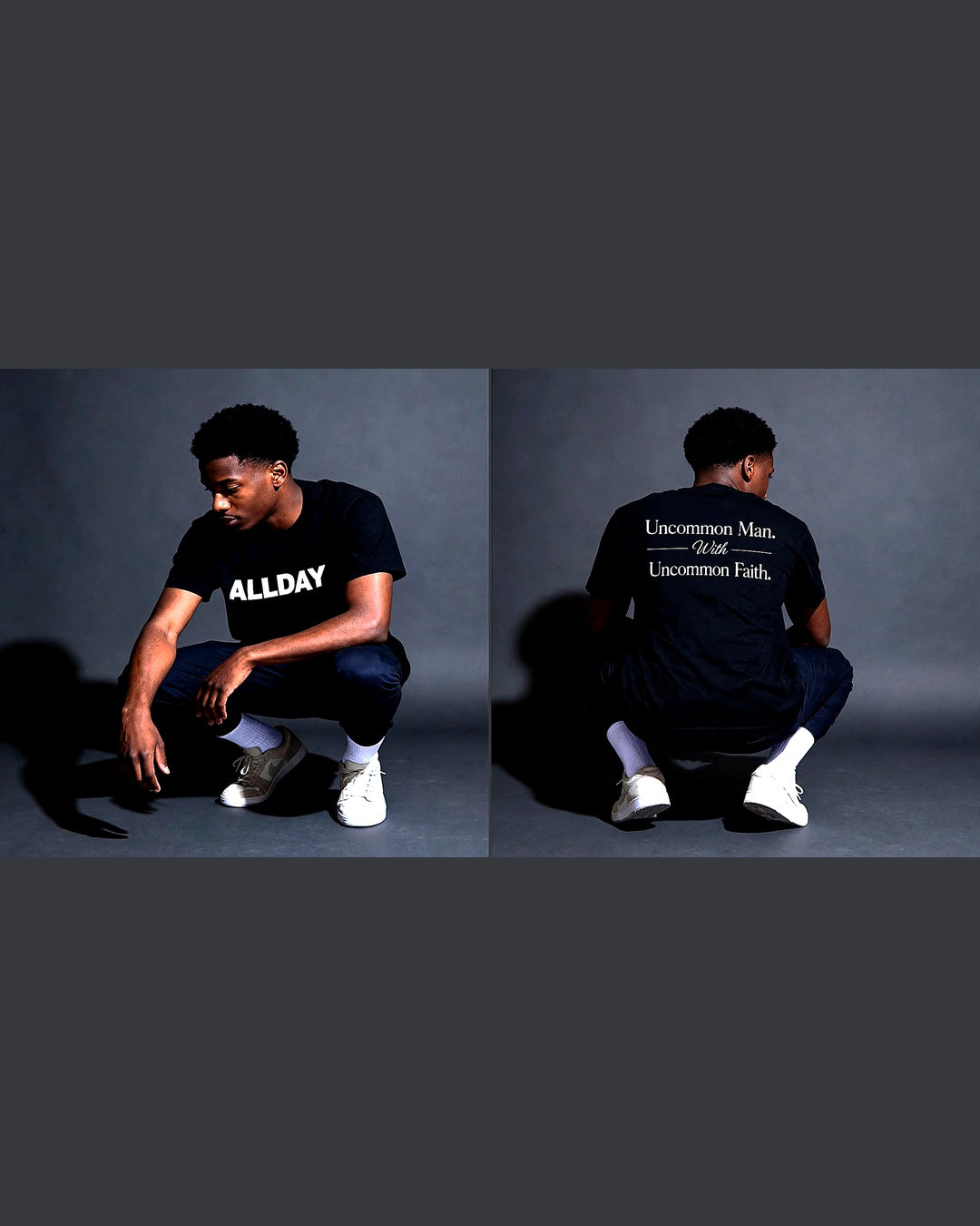 Uncommon Man. With Uncommon Faith. ALLDAY. Tee